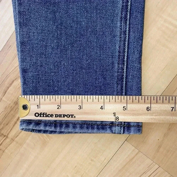 Pacsun Jean Womens 25 Blue Color Block Ultra High Rise Slim Button Fly Patch 90s - Picture 12 of 12